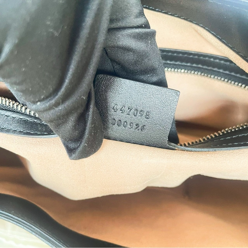 Gucci Black Leather Embroidered Dog Motif Hobo Bag - Picture 8 of 12